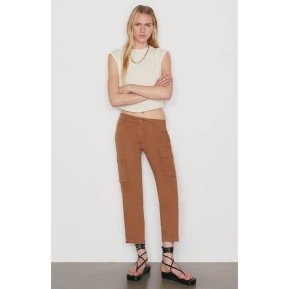 {Frame} Women's Brown Relaxed Fit Utility Pants - Picture 3 of 13